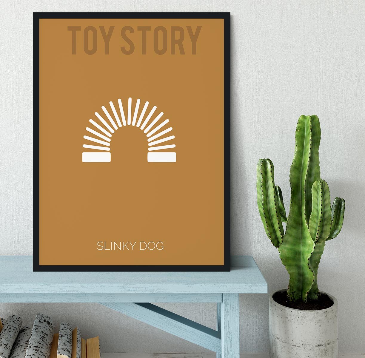 Toy Story Slinky Dog Minimal Movie Framed Print - Canvas Art Rocks - 2