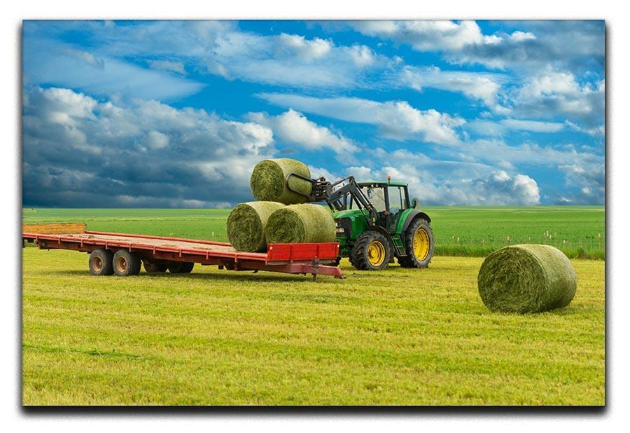 Tractor and trailer with hay bales Canvas Print or Poster  - Canvas Art Rocks - 1
