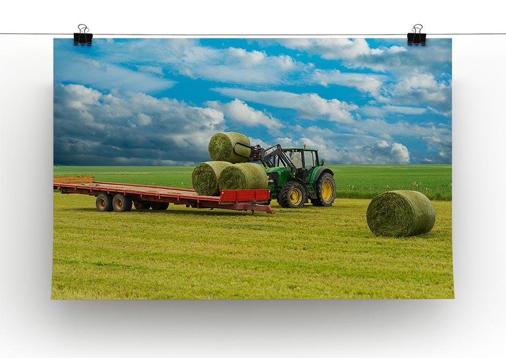 Tractor and trailer with hay bales Canvas Print or Poster - Canvas Art Rocks - 2