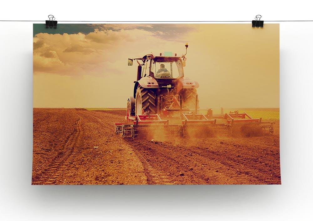 Tractor in sunset Canvas Print or Poster - Canvas Art Rocks - 2