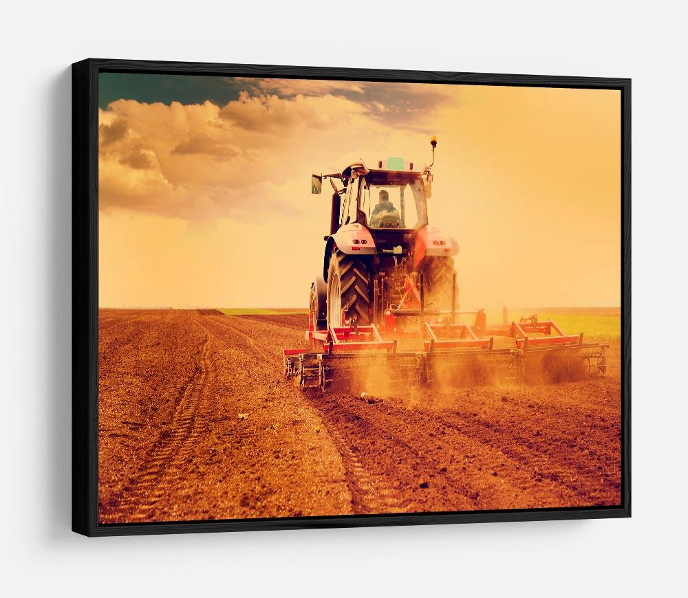 Tractor in sunset HD Metal Print