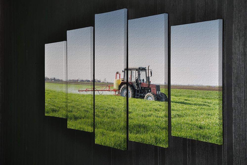 Tractor spraying wheat field 5 Split Panel Canvas  - Canvas Art Rocks - 2