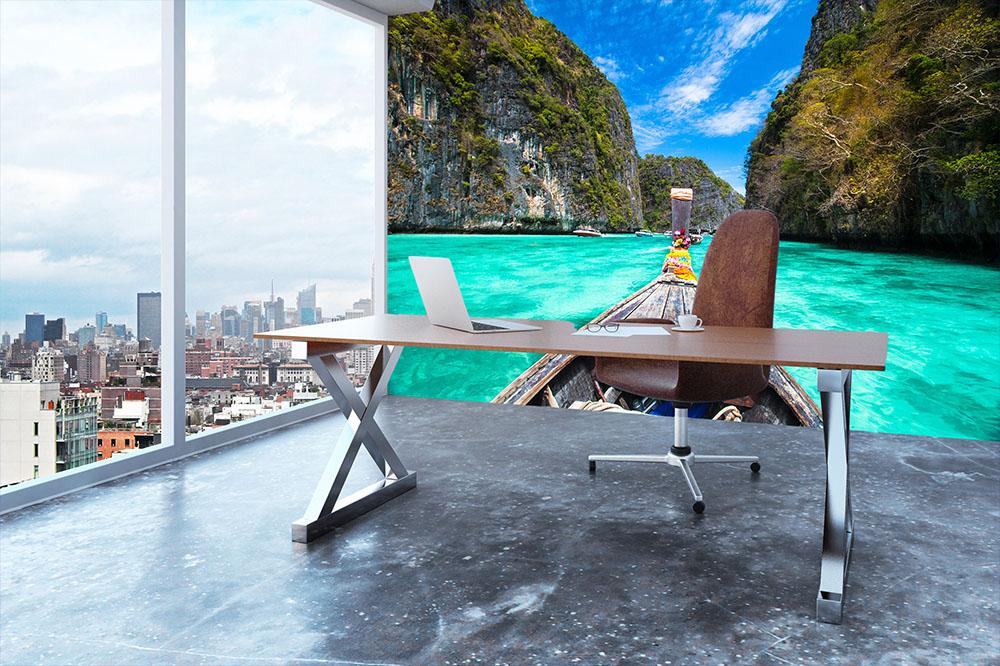 Traditional wooden boat Wall Mural Wallpaper - Canvas Art Rocks - 3