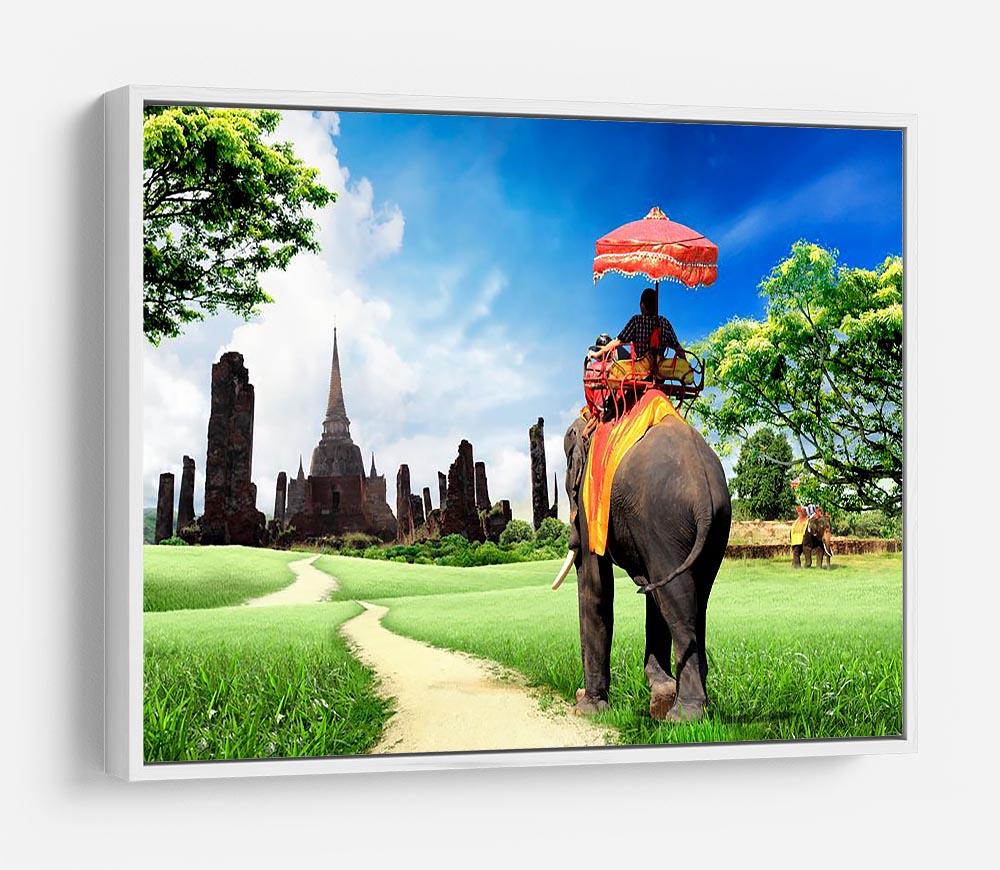 Travel concept tourists on an elephant HD Metal Print - Canvas Art Rocks - 7