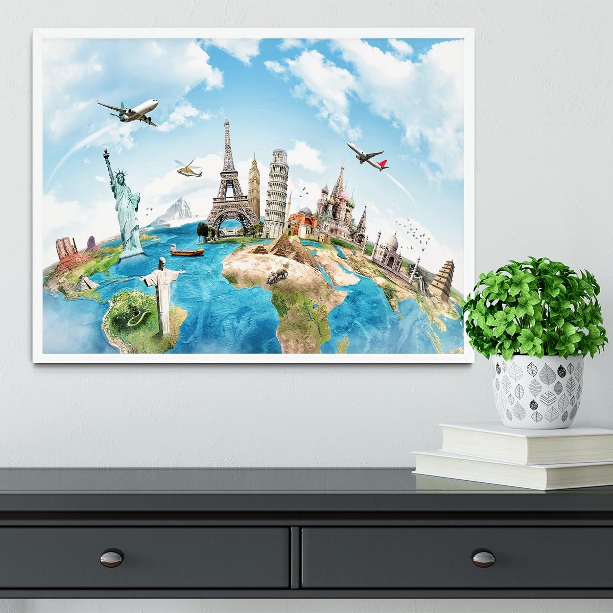 Travel the world Framed Print - Canvas Art Rocks -6