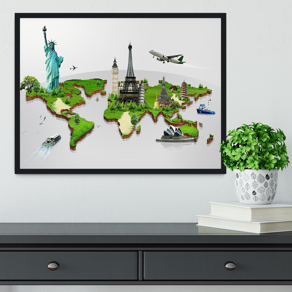 Travel the world concept Framed Print - Canvas Art Rocks - 2