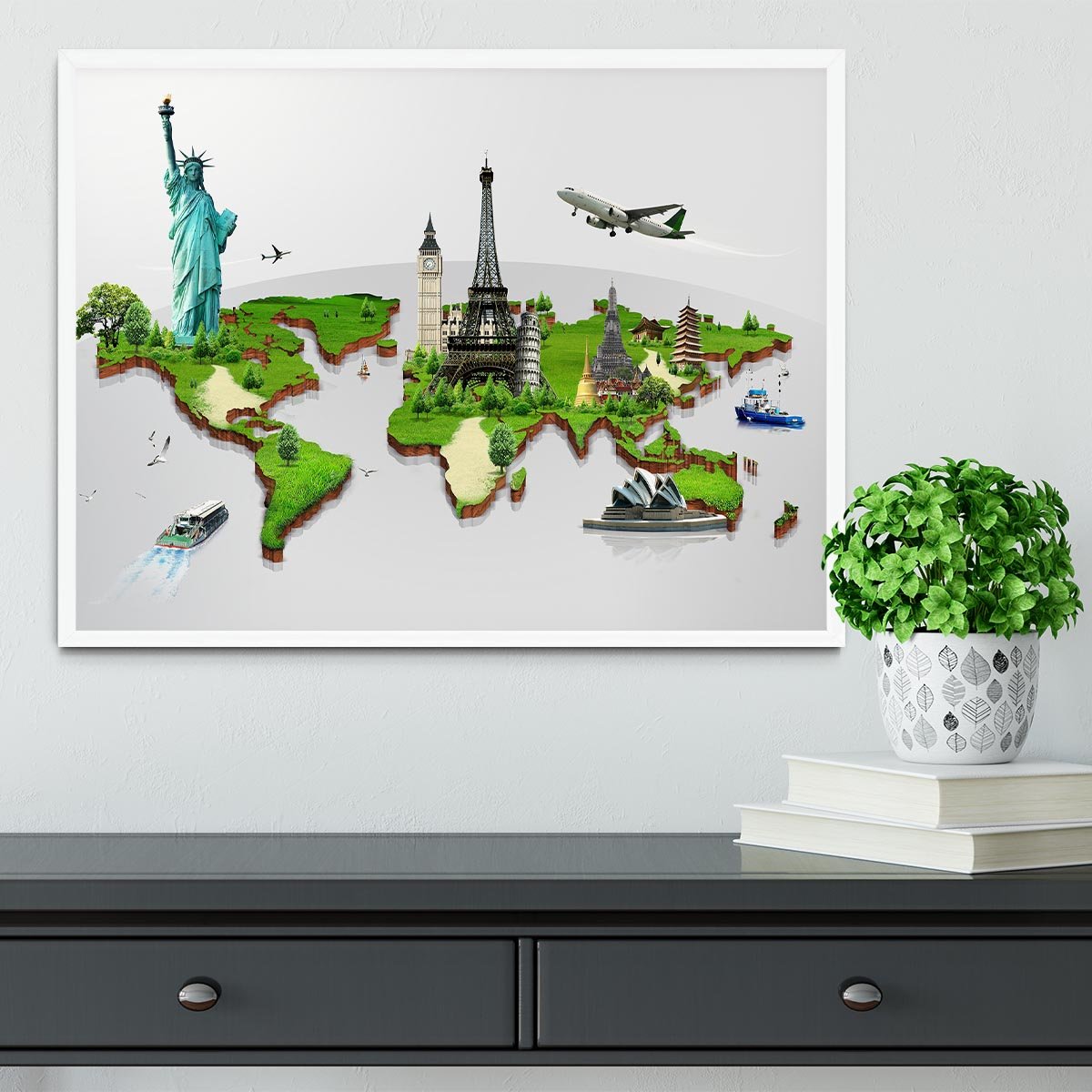 Travel the world concept Framed Print - Canvas Art Rocks -6