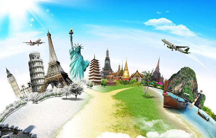 Travel the world monument Wall Mural Wallpaper