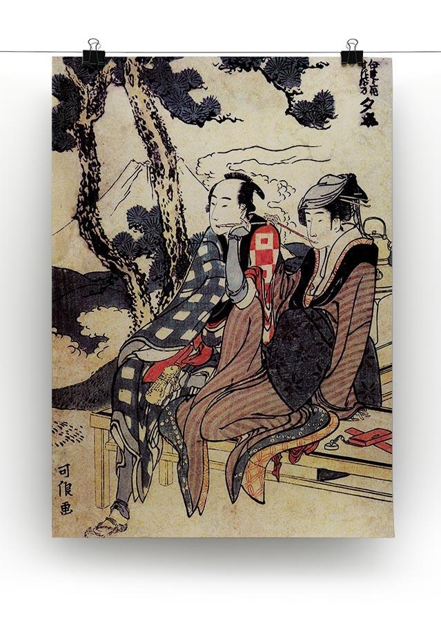 Traveling couple by Hokusai Canvas Print or Poster - Canvas Art Rocks - 2