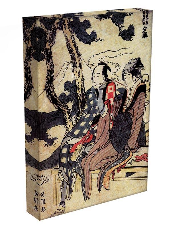 Traveling couple by Hokusai Canvas Print or Poster - Canvas Art Rocks - 3