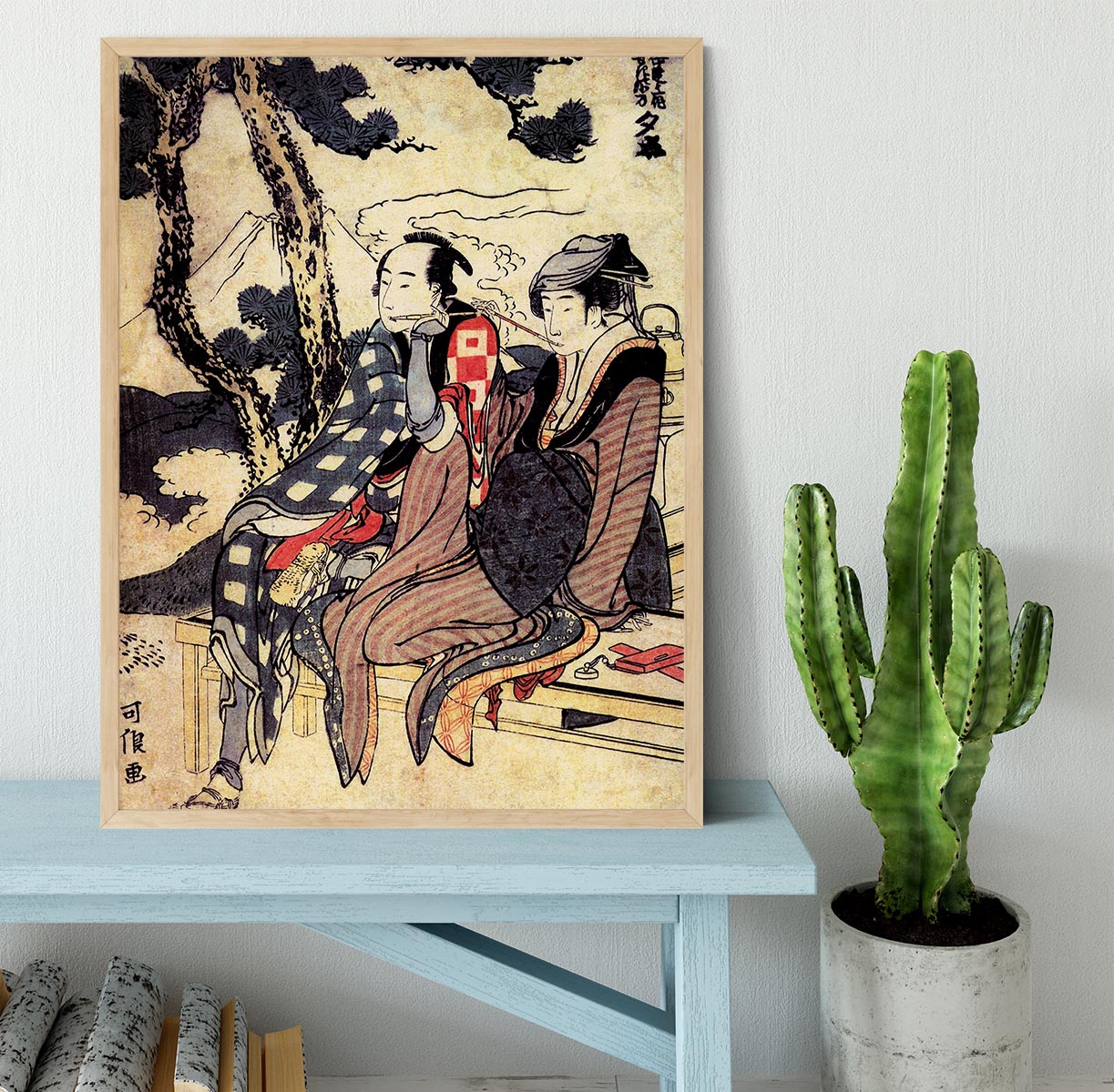 Traveling couple by Hokusai Framed Print - Canvas Art Rocks - 4
