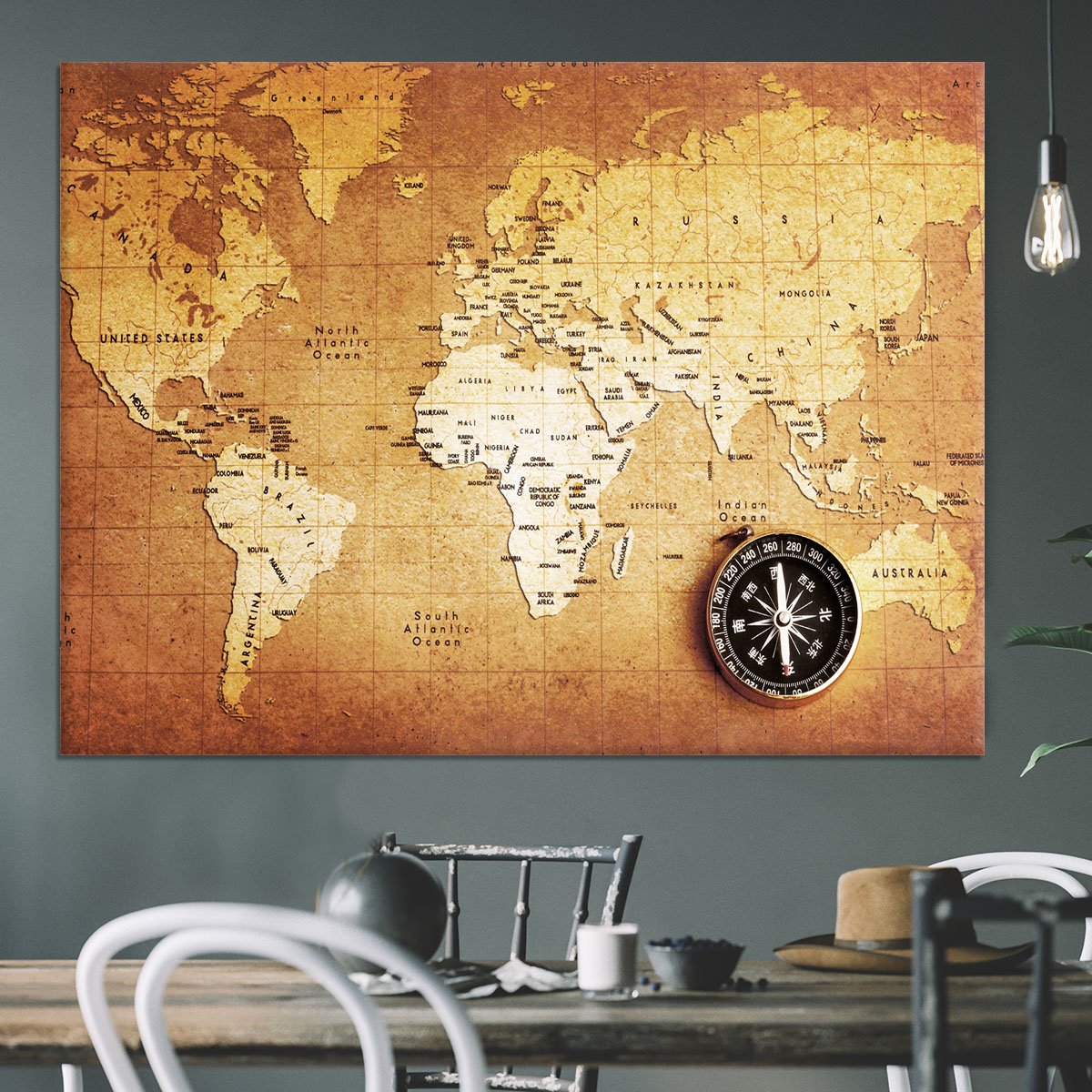 Treasure map background Canvas Print or Poster