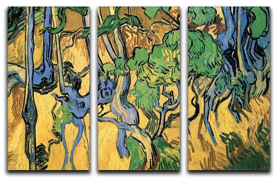 Tree Roots and Trunks by Van Gogh 3 Split Panel Canvas Print - Canvas Art Rocks - 4
