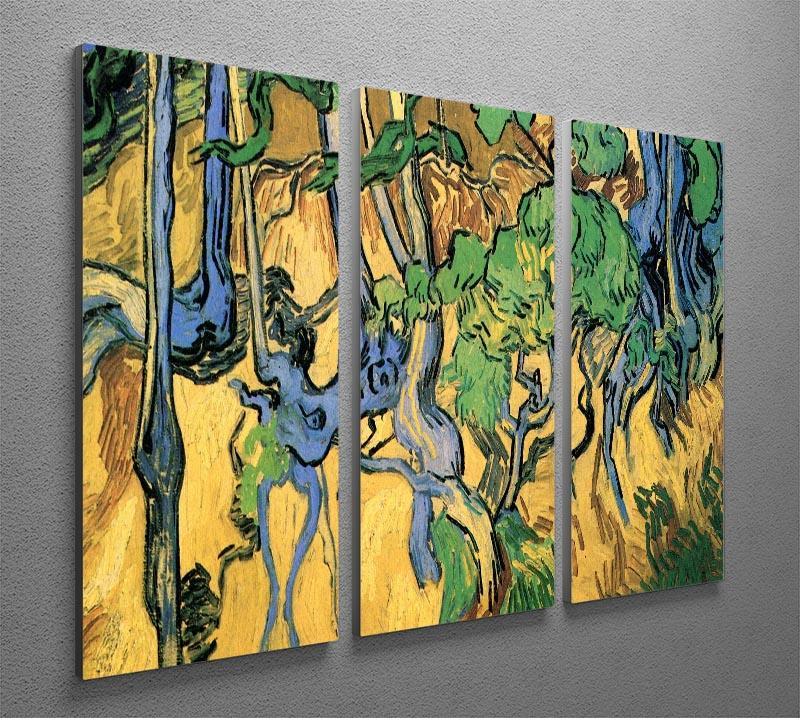 Tree Roots and Trunks by Van Gogh 3 Split Panel Canvas Print - Canvas Art Rocks - 4
