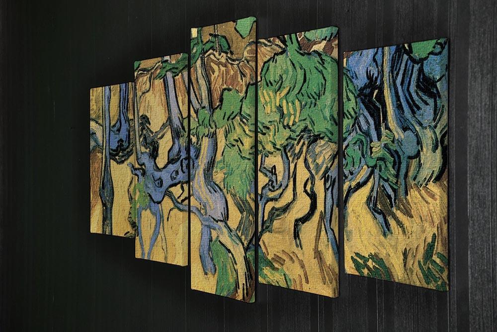 Tree Roots and Trunks by Van Gogh 5 Split Panel Canvas - Canvas Art Rocks - 2