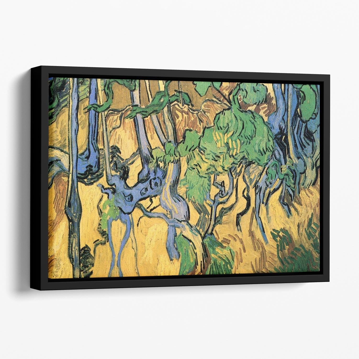 Tree Roots and Trunks by Van Gogh Floating Framed Canvas
