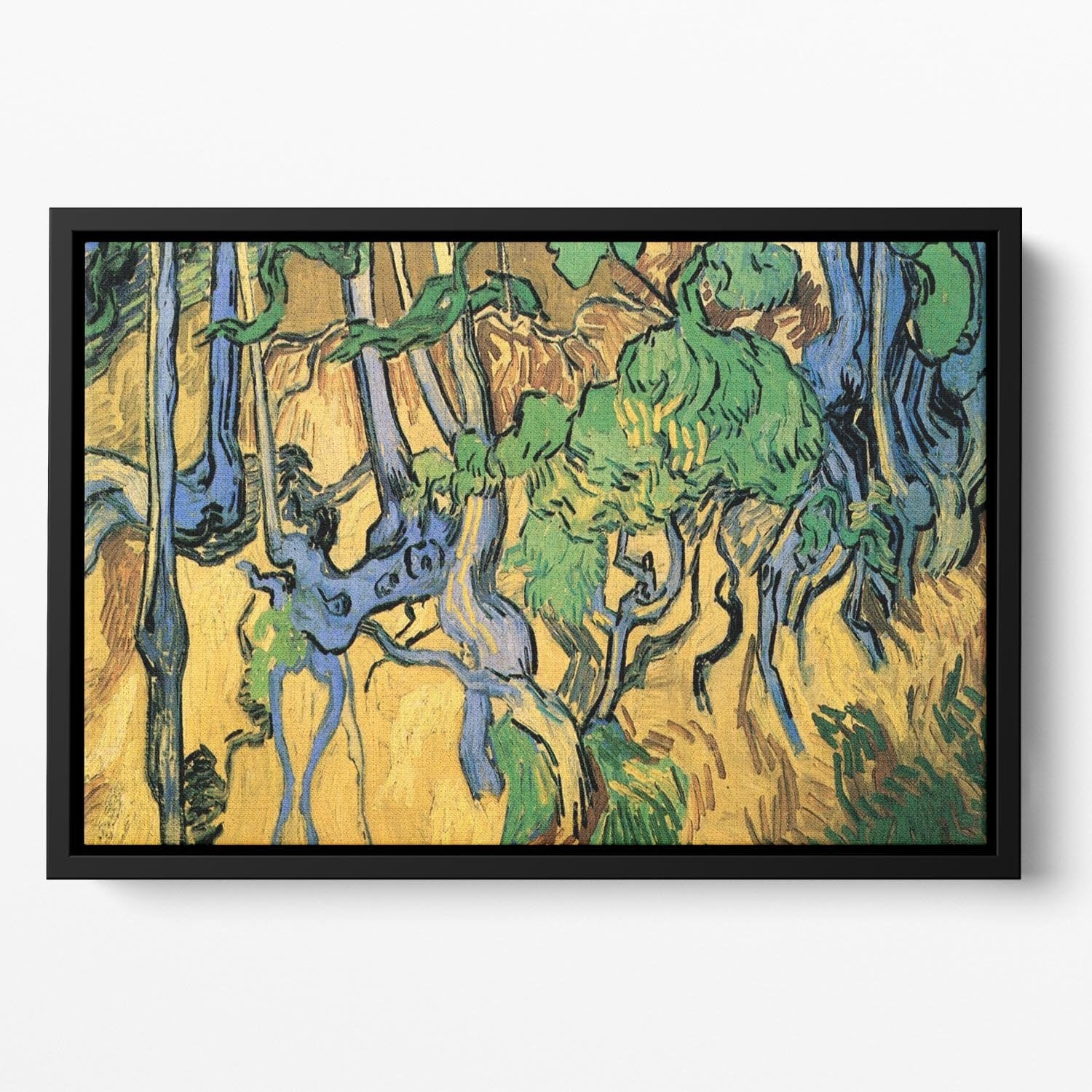 Tree Roots and Trunks by Van Gogh Floating Framed Canvas