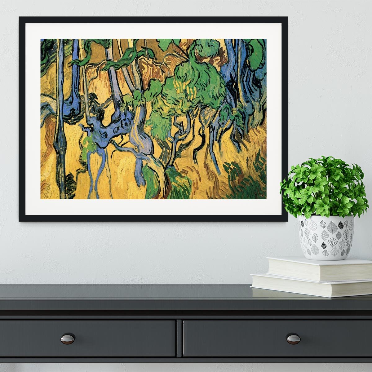 Tree Roots and Trunks by Van Gogh Framed Print - Canvas Art Rocks - 1