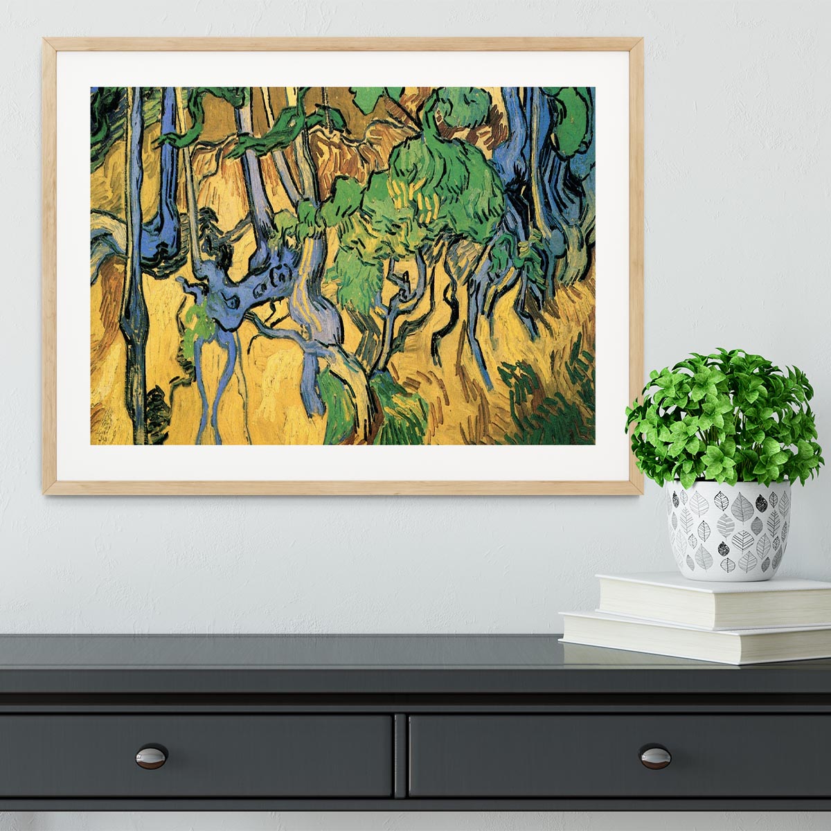 Tree Roots and Trunks by Van Gogh Framed Print - Canvas Art Rocks - 3
