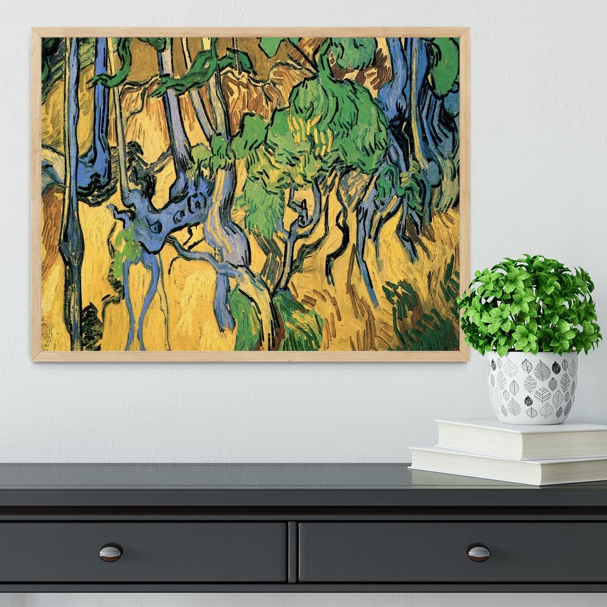 Tree Roots and Trunks by Van Gogh Framed Print - Canvas Art Rocks - 4