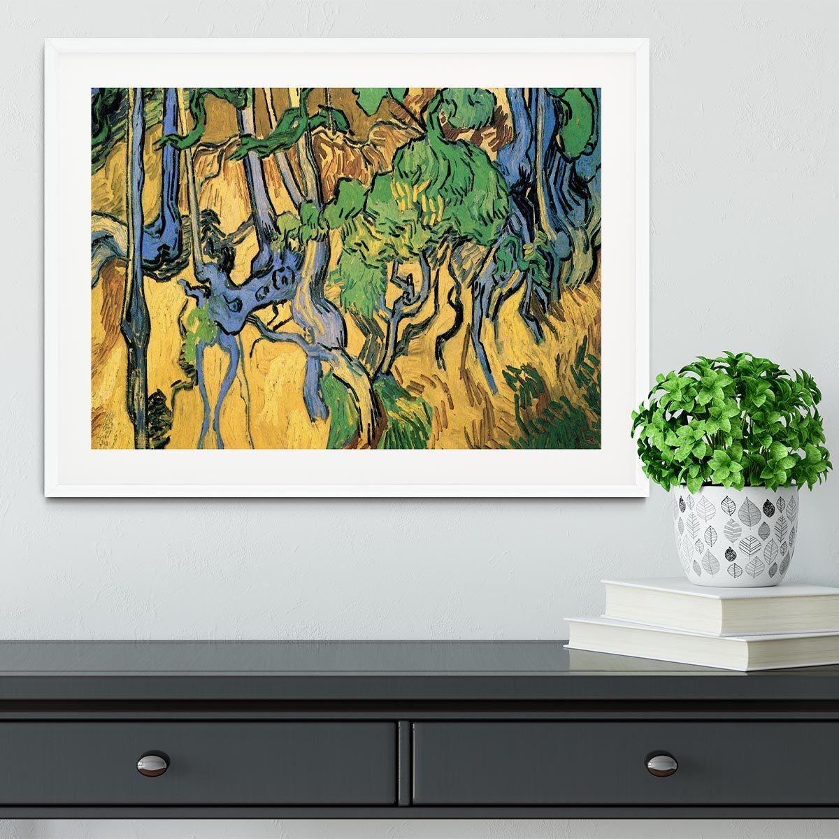 Tree Roots and Trunks by Van Gogh Framed Print - Canvas Art Rocks - 5