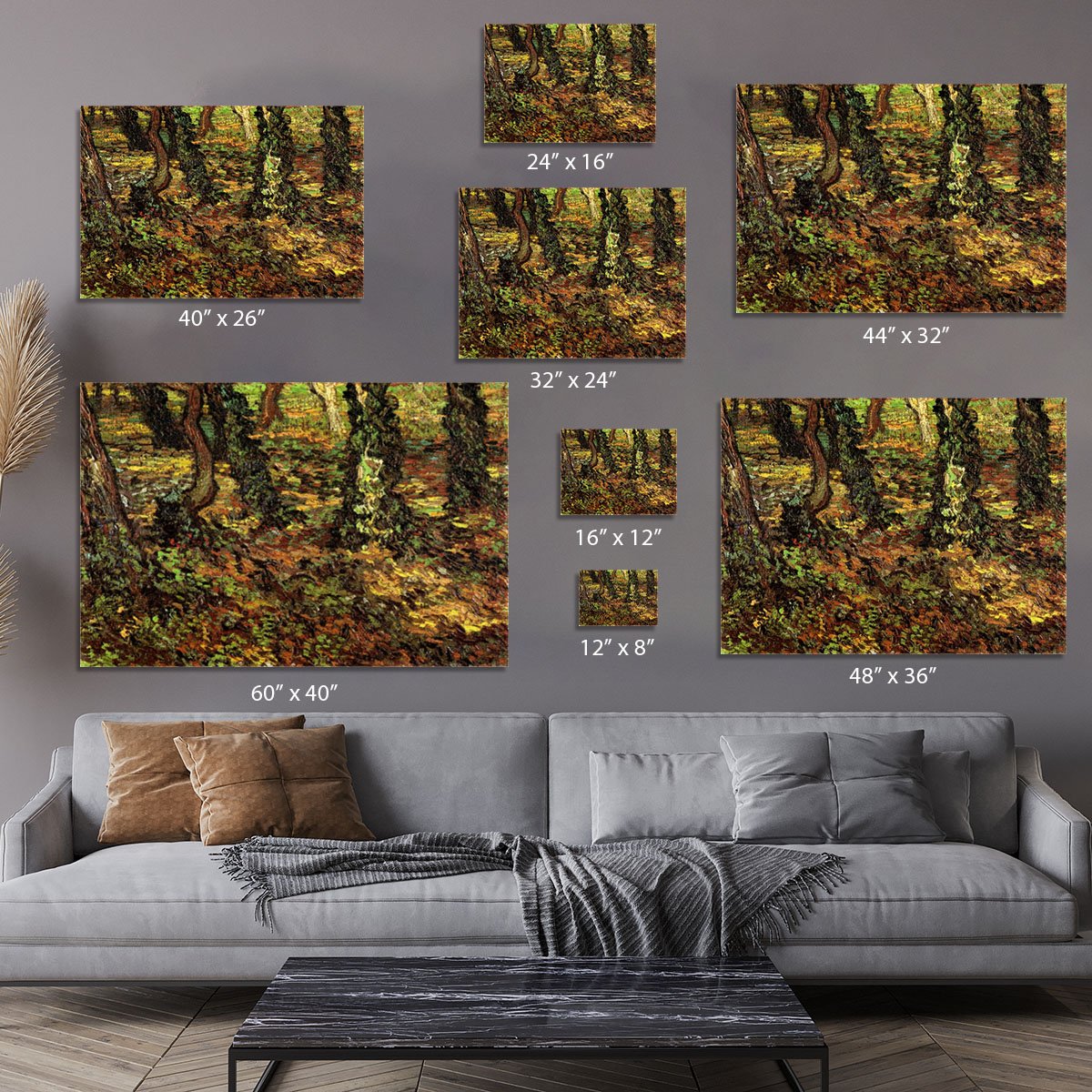 Tree Trunks with Ivy by Van Gogh Canvas Print or Poster