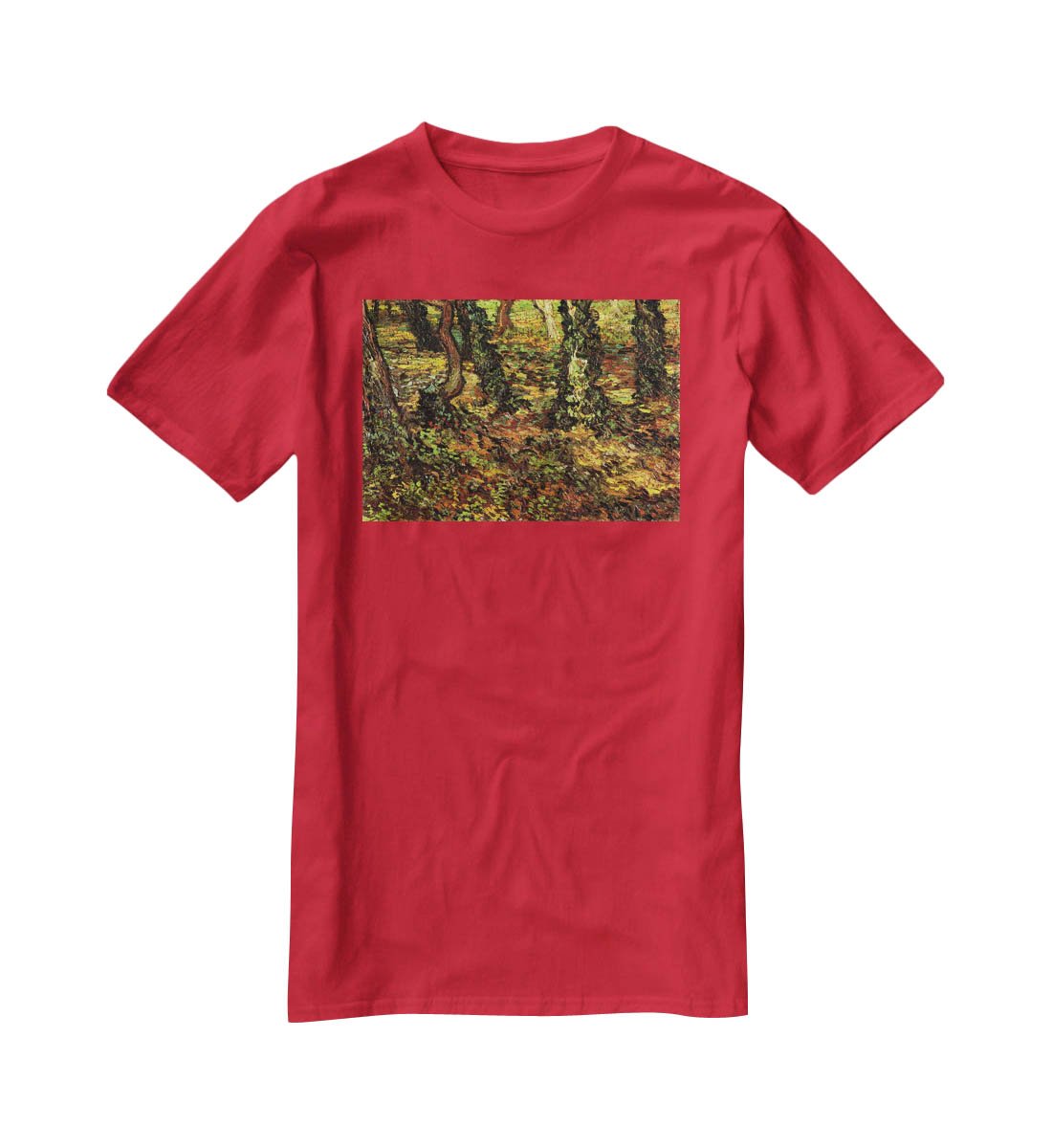 Tree Trunks with Ivy by Van Gogh T-Shirt - Canvas Art Rocks - 4