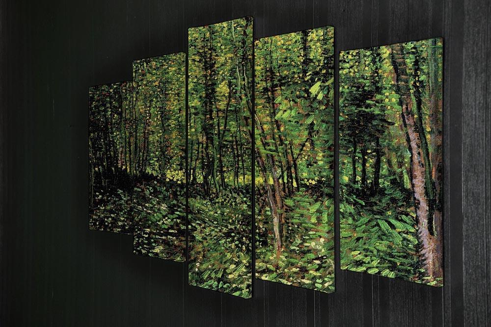 Trees and Undergrowth 2 by Van Gogh 5 Split Panel Canvas - Canvas Art Rocks - 2
