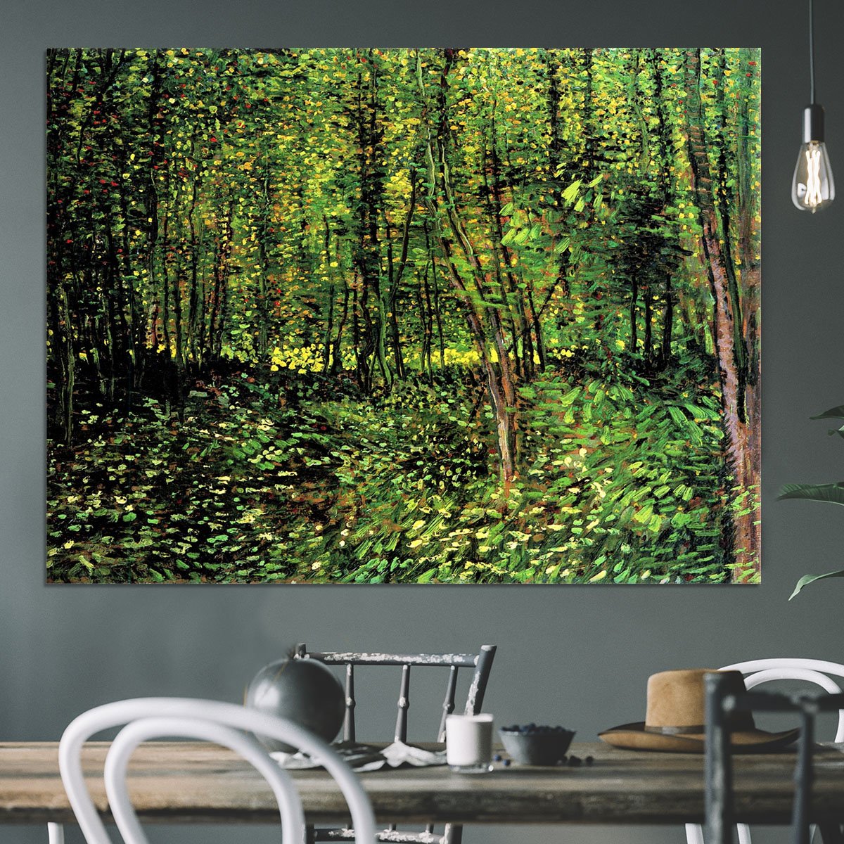 Trees and Undergrowth 2 by Van Gogh Canvas Print or Poster