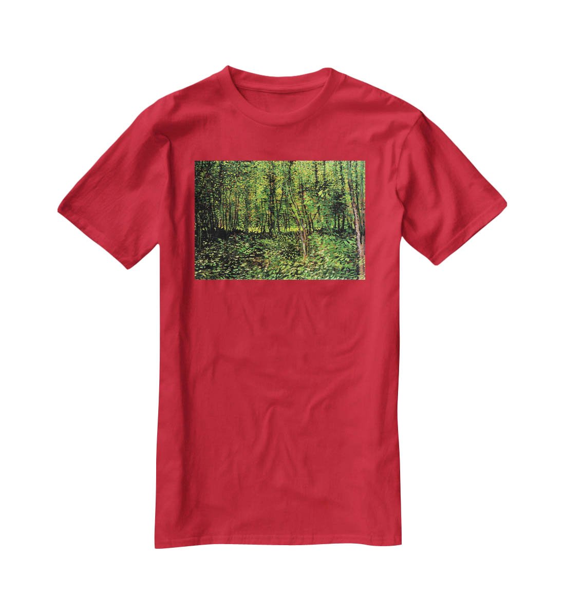 Trees and Undergrowth 2 by Van Gogh T-Shirt - Canvas Art Rocks - 4