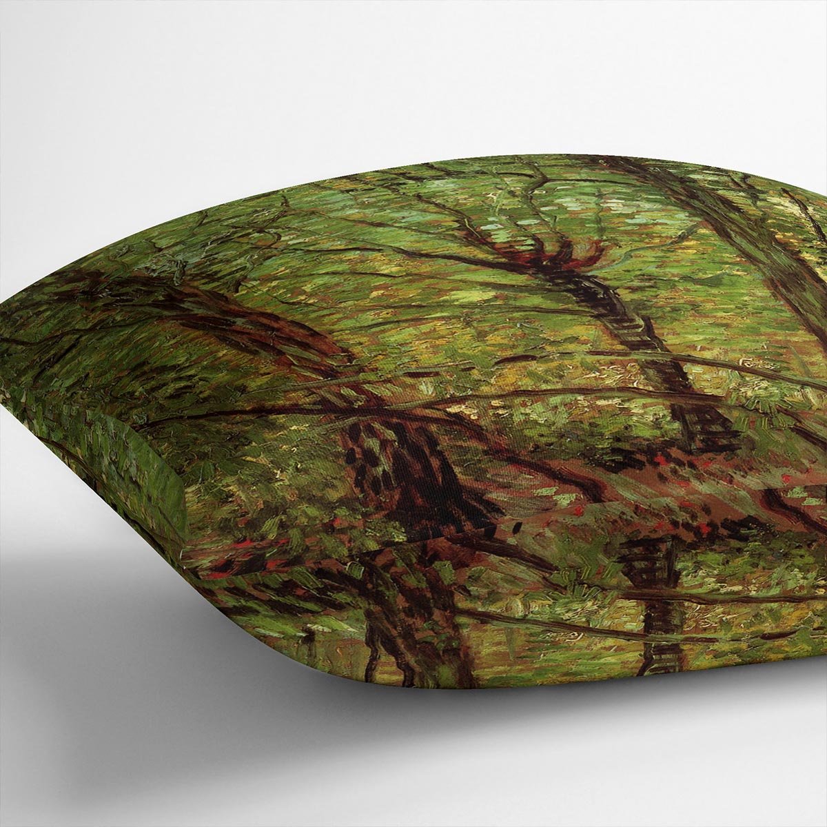 Trees and Undergrowth by Van Gogh Throw Pillow