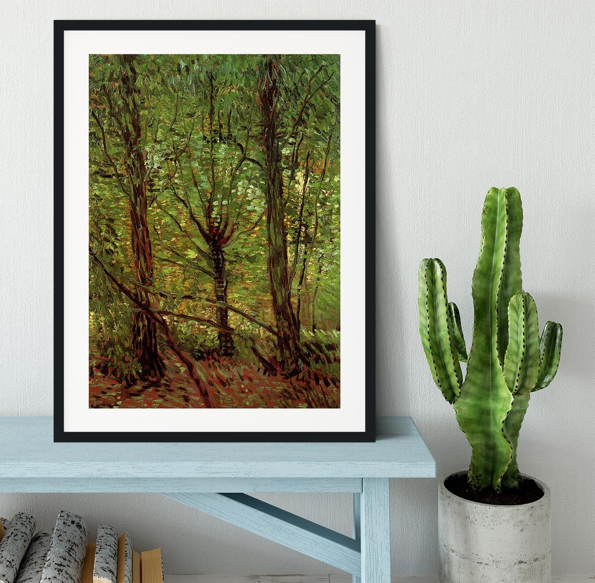 Trees and Undergrowth by Van Gogh Framed Print - Canvas Art Rocks - 1