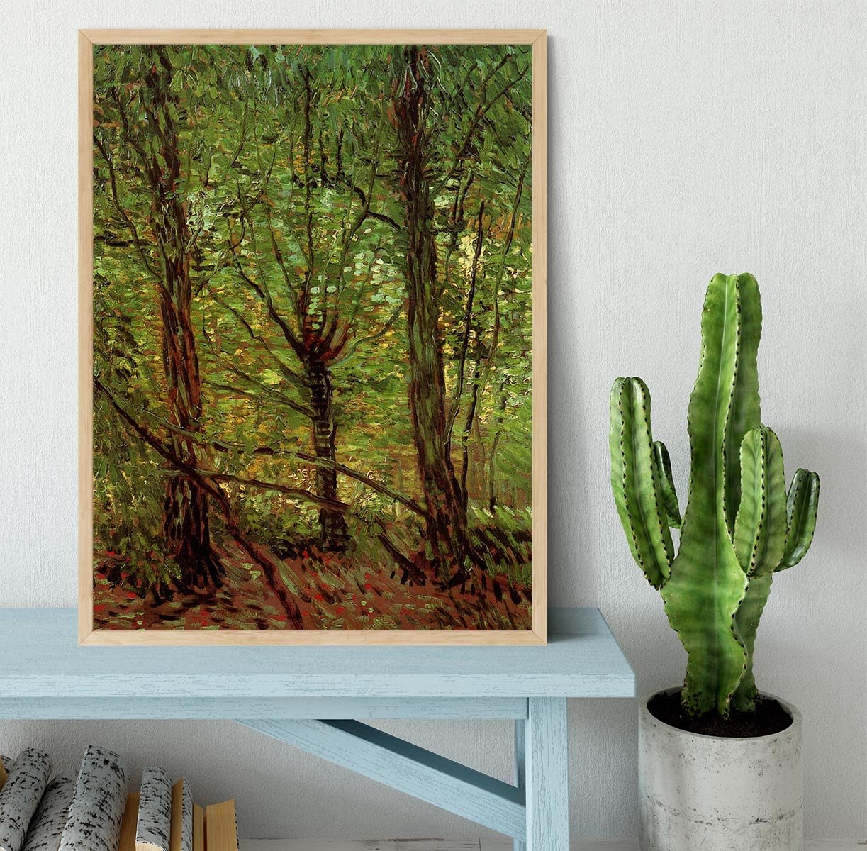 Trees and Undergrowth by Van Gogh Framed Print - Canvas Art Rocks - 4