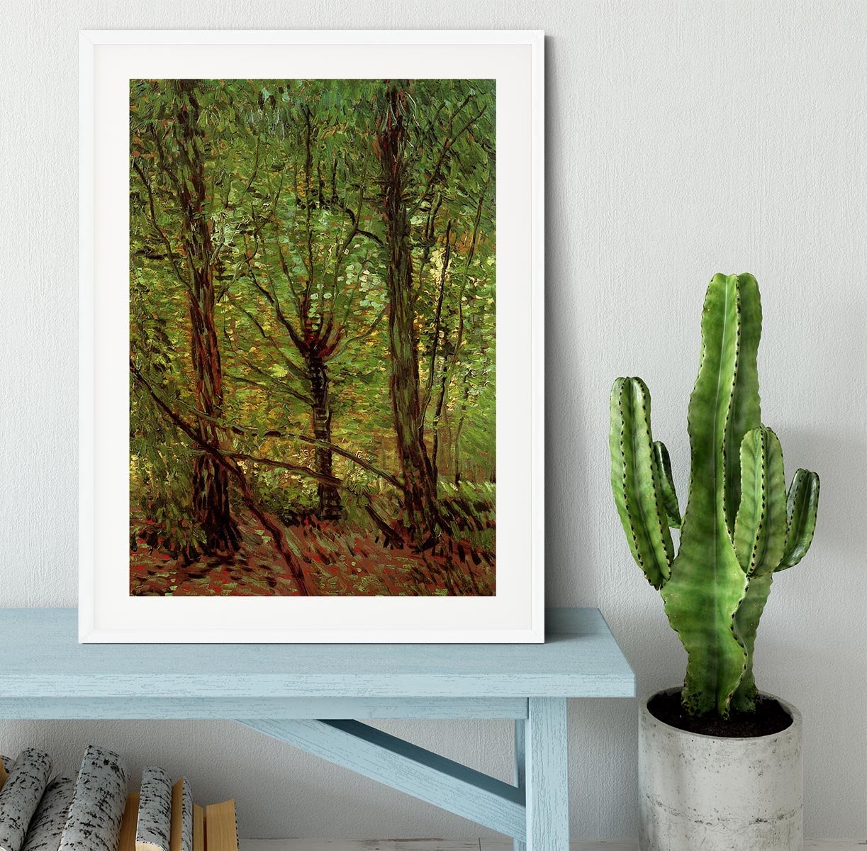 Trees and Undergrowth by Van Gogh Framed Print - Canvas Art Rocks - 5