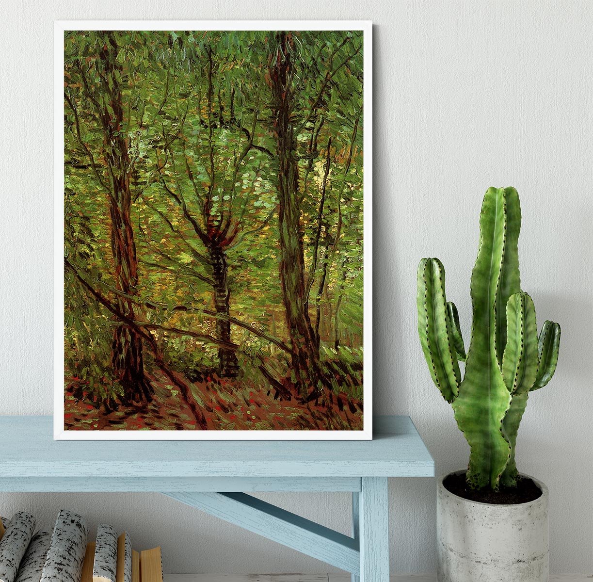 Trees and Undergrowth by Van Gogh Framed Print - Canvas Art Rocks -6