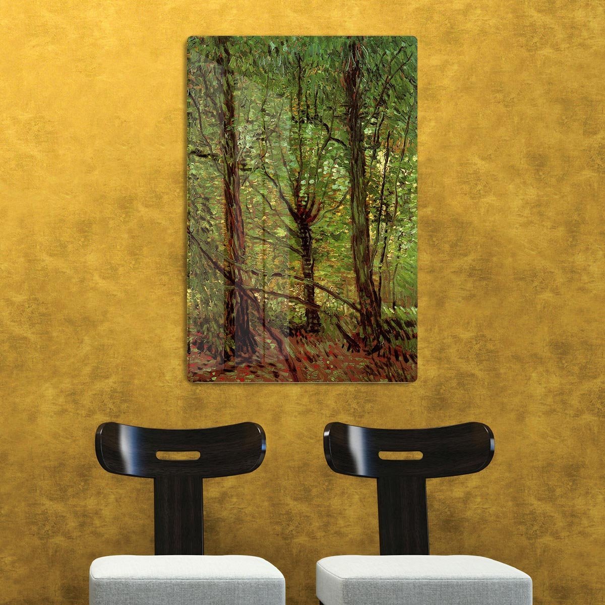 Trees and Undergrowth by Van Gogh HD Metal Print