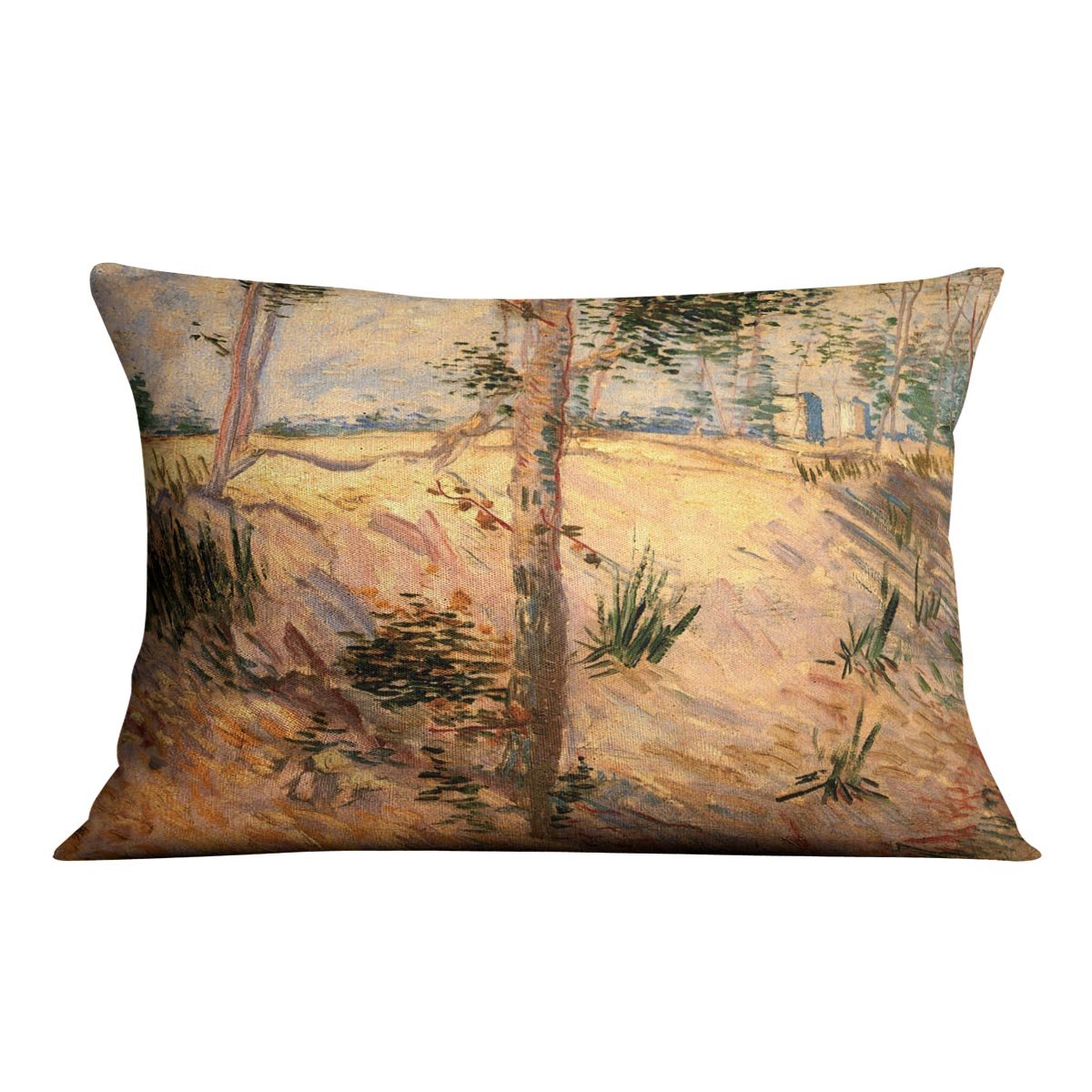Trees in a Field on a Sunny Day by Van Gogh Throw Pillow