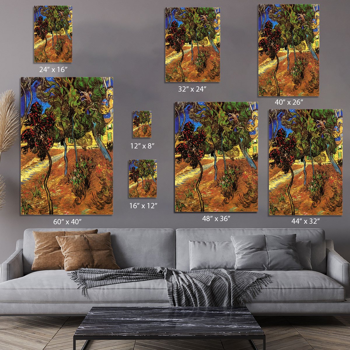 Trees in the Garden of Saint-Paul Hospital 2 by Van Gogh Canvas Print or Poster