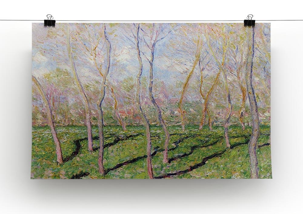 Trees in winter look at Bennecourt by Monet Canvas Print & Poster - Canvas Art Rocks - 2