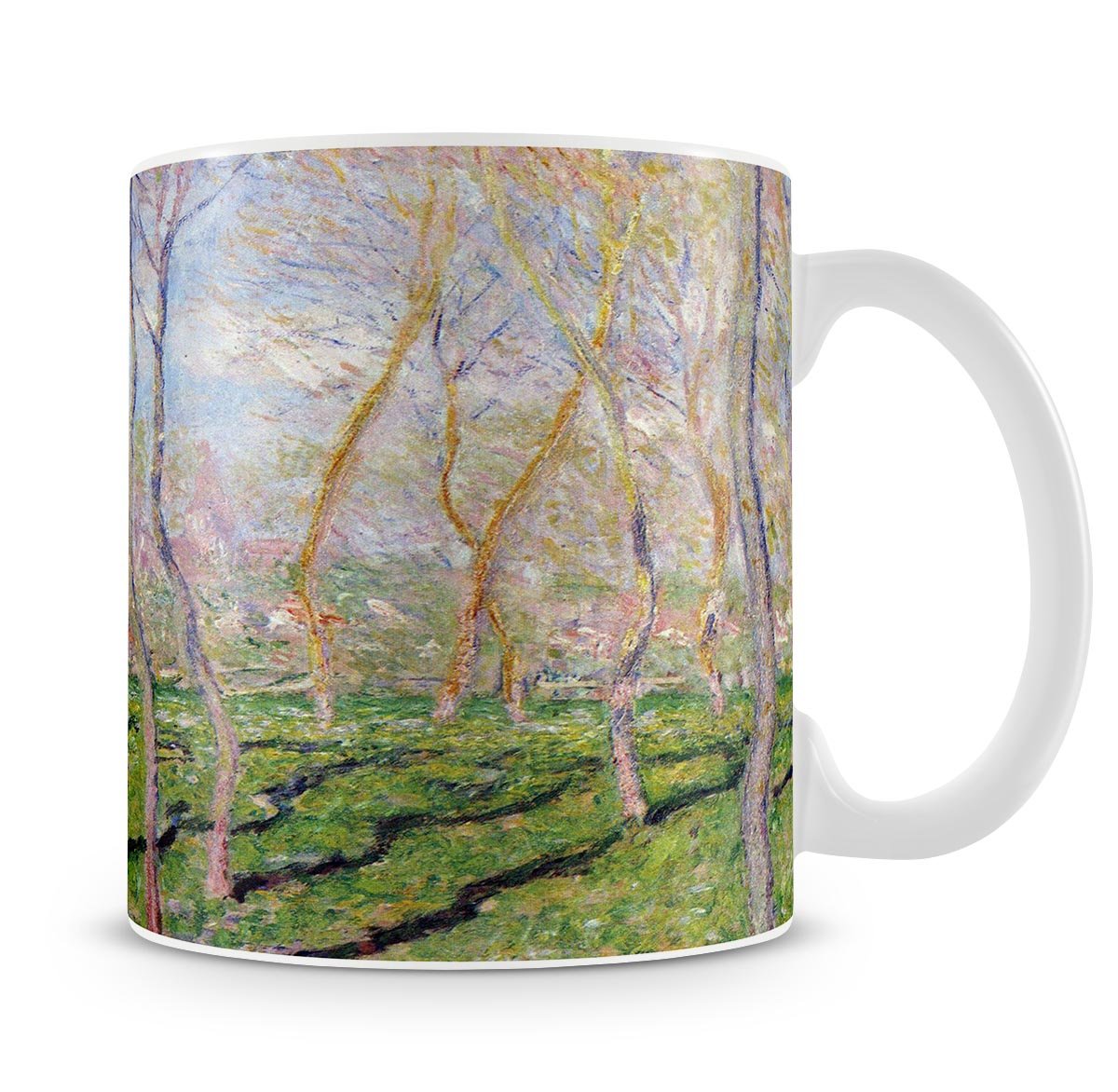 Trees in winter look at Bennecourt by Monet Mug - Canvas Art Rocks - 4