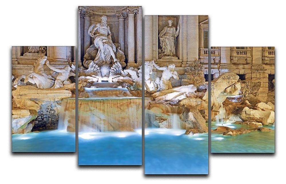 Trevi Fountain Rome 4 Split Panel Canvas  - Canvas Art Rocks - 1