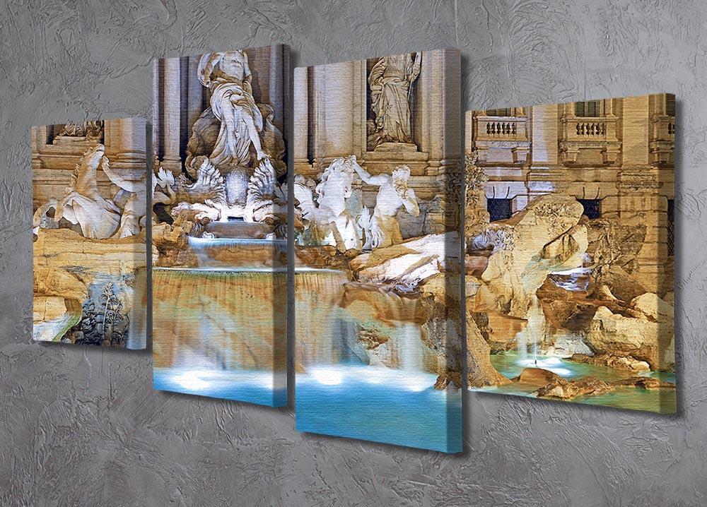 Trevi Fountain Rome 4 Split Panel Canvas  - Canvas Art Rocks - 2