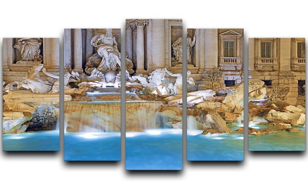 Trevi Fountain Rome 5 Split Panel Canvas  - Canvas Art Rocks - 1