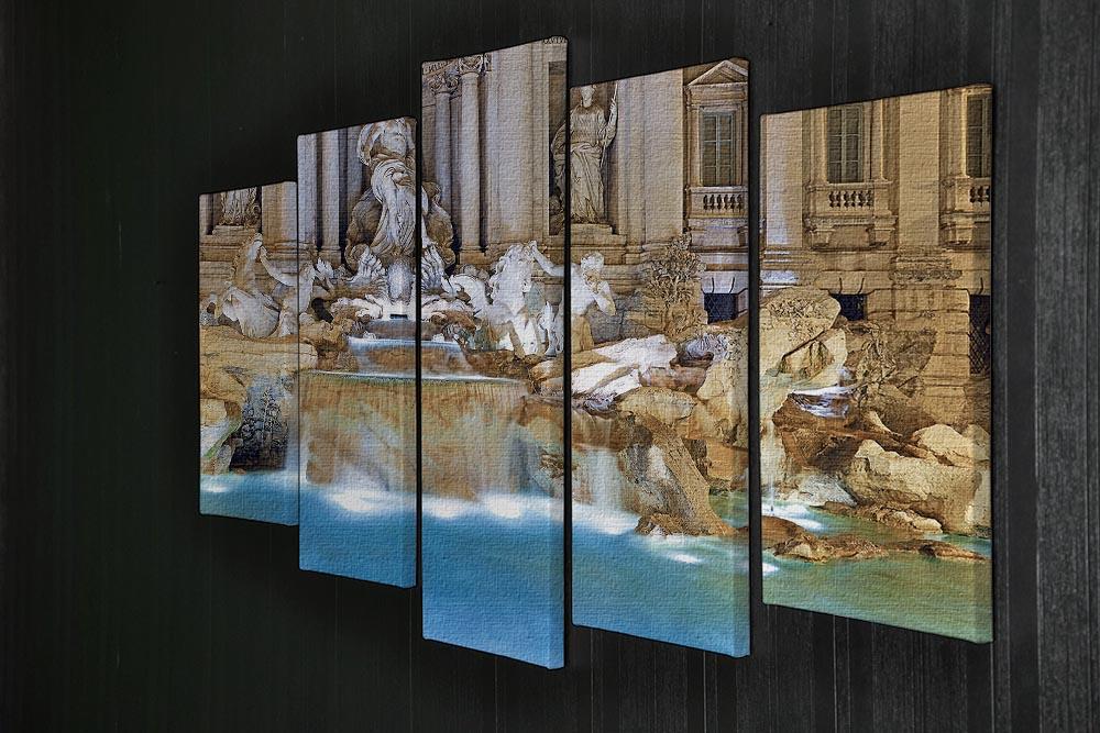 Trevi Fountain Rome 5 Split Panel Canvas  - Canvas Art Rocks - 2