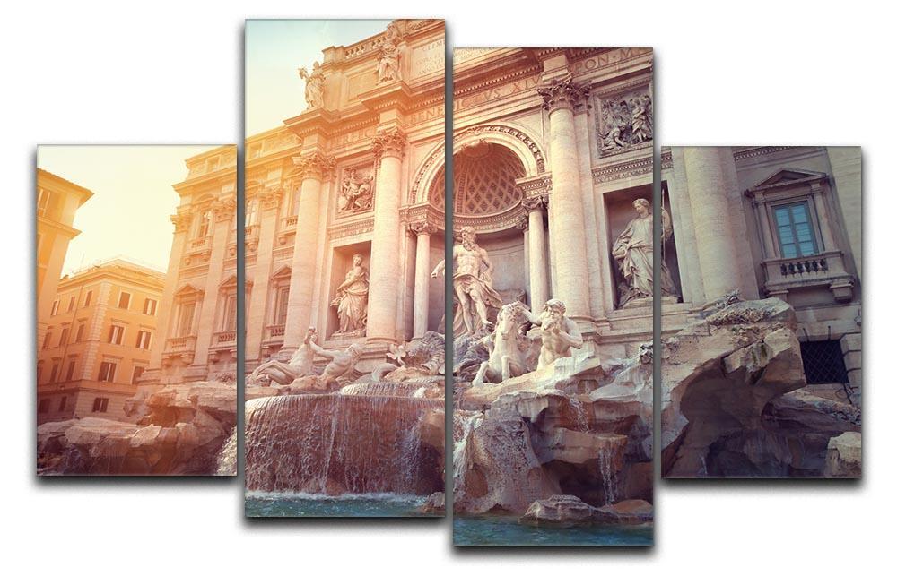 Trevi Fountain in Rome Italy 4 Split Panel Canvas  - Canvas Art Rocks - 1