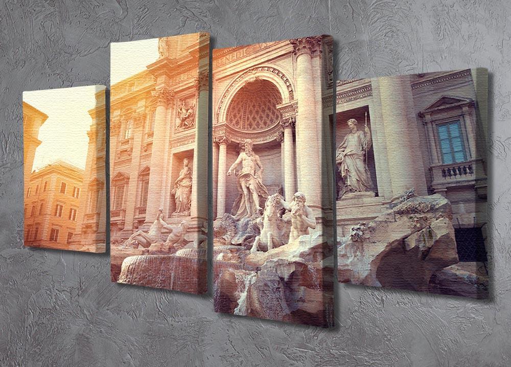 Trevi Fountain in Rome Italy 4 Split Panel Canvas  - Canvas Art Rocks - 2