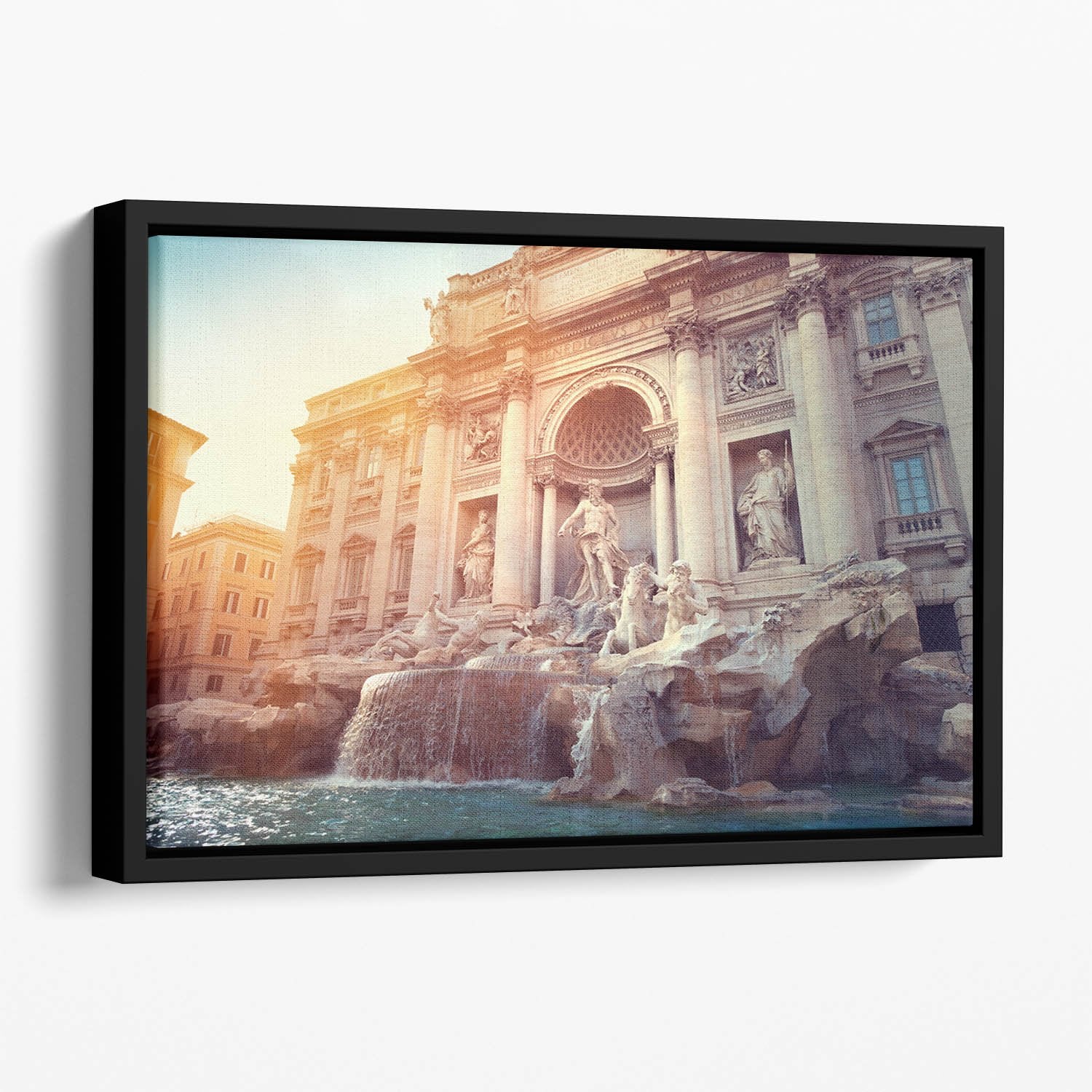 Trevi Fountain in Rome Italy Floating Framed Canvas