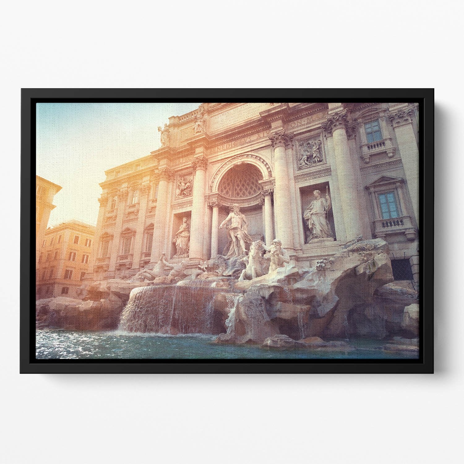 Trevi Fountain in Rome Italy Floating Framed Canvas