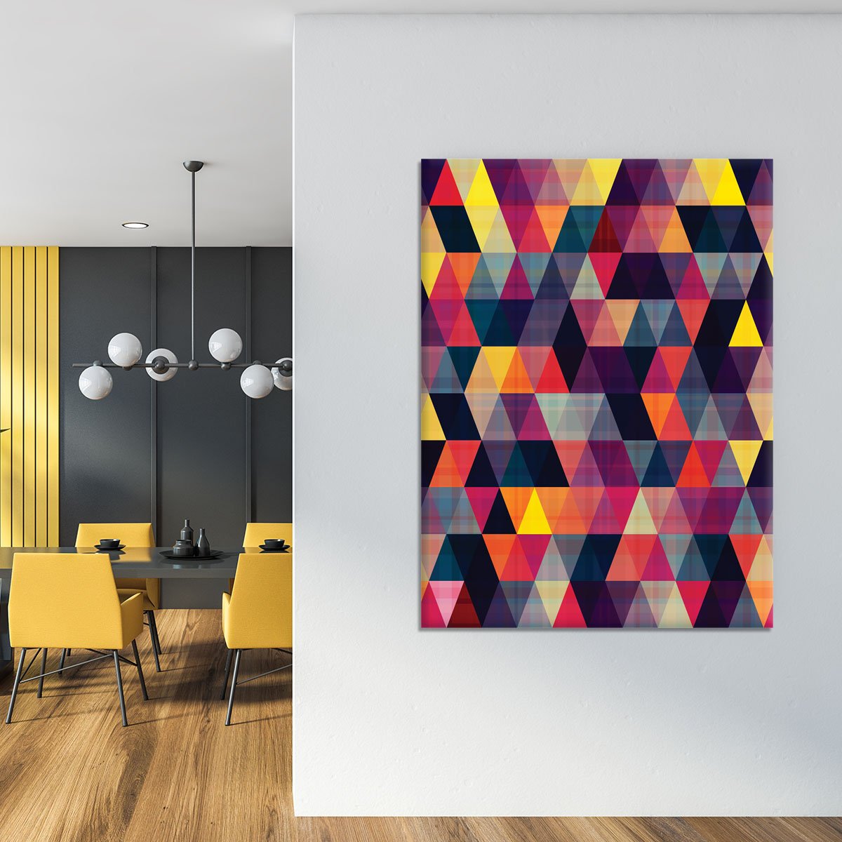 Triangle background texture Canvas Print or Poster