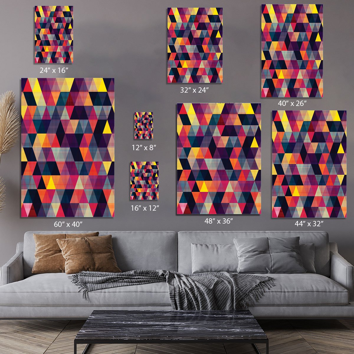 Triangle background texture Canvas Print or Poster